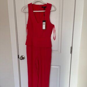 Red Peplum Jumpsuit from BCBG Cerys Christmas/New Year's Party